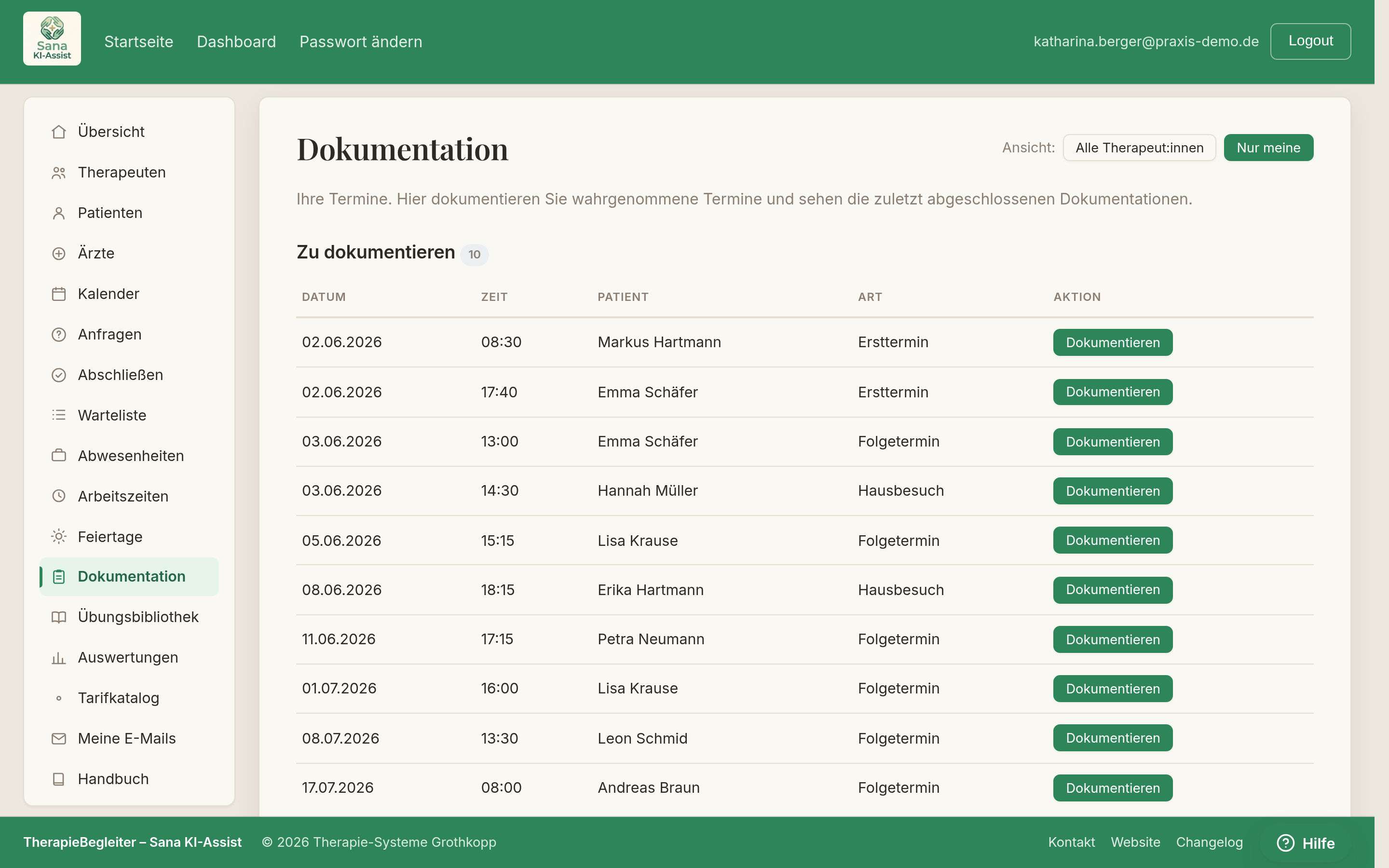 Dokumentationsübersicht